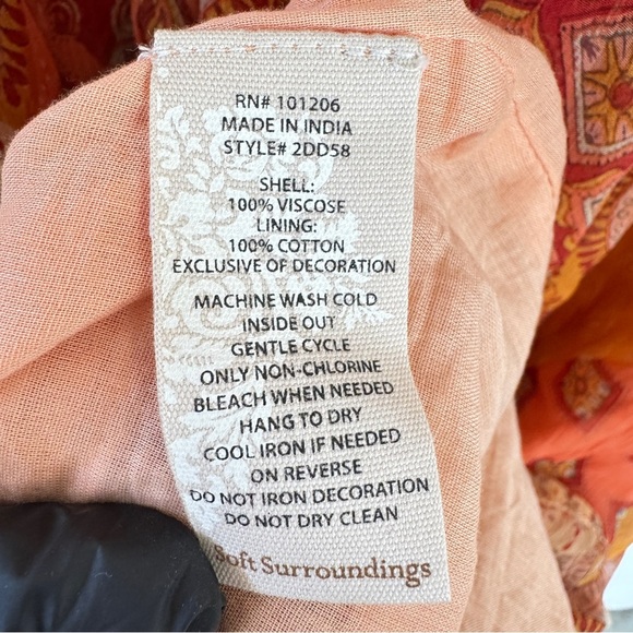 Soft Surroundings Vanessa Maxi Dress Kaftan Small Boho Summer Casual Embellished - Picture 12 of 12